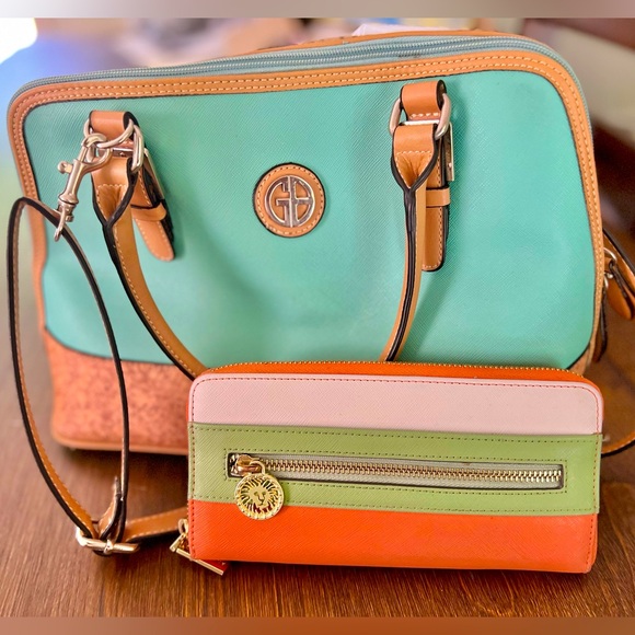 Giani Bernini Handbags - Giani Bernini Saffiano Dome Satchel Bag & Anne Klein Wallet